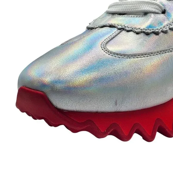 Christian Louboutin Loubishark Iridescent Sneakers - Laser Silver EU 39 / US 6